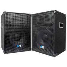 Pair of Passive 15 Inch 2-Way PA/DJ Loudspeaker Cabinets - 800 Watts Full Range picture