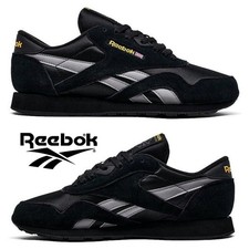 SALE Reebok Classic NYLON Black Yellow Men's Sneakers Casual Run Training Shoes picture