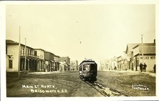 RPPC Bridgewater South Dakota Main Street Streetcar Early 1900s Postcard picture