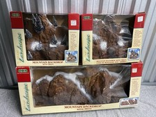 Vtg Lemax Christmas Village Landscape Mountain Backdrop With Trees 1998 24”&12” picture