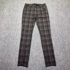 Sanctuary x Anthropologie Carnaby Brown Grey Plaid Skinny Pull On Leggings  M picture