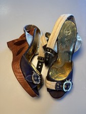 Y2K Vintage Ultra Rare Grail Apple Bottoms platform wedge wooden heels picture