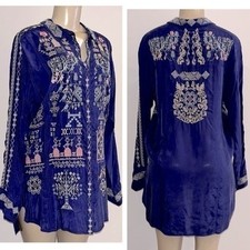 Johnny Was Biya heavily embroidered Bali blouse NWT (oversized) MSRP$270 picture