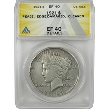 1921 High Relief Peace Silver Dollar EF 40 Details ANACS SKU:I28577 picture