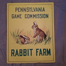 Vintage 1950 Pennsylvania Game Commission Rabbit Farm Poster Original Last One picture