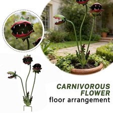 Metal Carnivorous Plant Garden Stake, Spiky Venus Flytrap Garden Art Outdoor picture