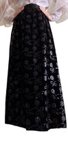 Vintage 1970s Oscar de la Renta Black Velvet Sequin Floral Maxi Evening Skirt picture