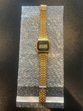 Casio A159WGE Gold Digital Watch Retro LCD, Water-Resistant, Stainless Steel picture