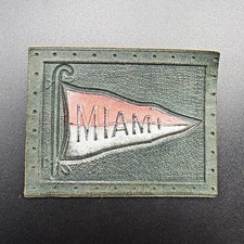 c1910 University of Miami Tobacco Leather College Pennant Cigarette Premium picture