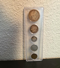 1899 Barber Coin Set in Holder: Half Dollar, Quarter, Dime, Nickel, Cent picture