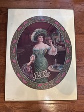 Vintage Pepsi Wood Framed Walk Art Wall Hanging Advertising Sign 24 X 18 picture