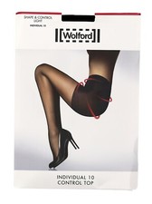 Wolford Individual 10 Soft Control Top Tights in Black L114323 Size S picture