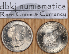 1980-S SBA Susan B Anthony $1 Dollar Coin - BU - Brilliant Uncirculated picture