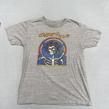 Grateful Dead Shirt Mens Large Gray Skeleton Roses Ripple Junction Graphic Tee picture