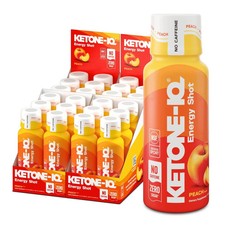 Ketone-IQ No Caffeine Ketone Shots for Focus, Peach, 24 Pack, Caffeine free picture