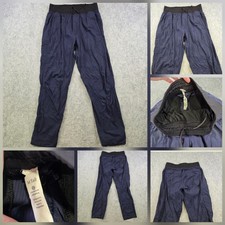 Lululemon Track Pants Mens M Tall MT Blue Woven Elastic Waist Athletic Pockets picture
