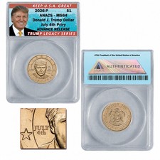 2026 P President Donald J. Trump Liberty $1 Dollar July 4th Privy MS64 - AR picture