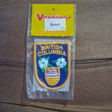 Vintage British Columbia Coat Of Arms Shield Flag Canada Patch Travel Souvenir picture