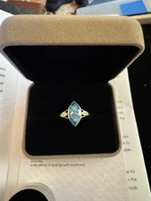 IGI cert Blue Marquise Lab grown Diamond ring 2.5ct FVB VS2 14k YG sz9 (not set) picture