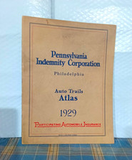 Vintage 1929 Rand McNally Auto Trails Atlas Pennsylvania Indemnity Corp. Phila. picture