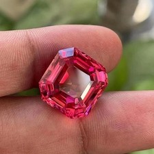 9.75 Ct Asscher Cut AAA Flawless Ceylon Padparadscha Sapphire Loose Gemstone picture