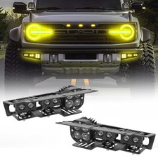 SUNPIE LED Flood Beam Fog Lights Turn Signal Mount Bracket for Ford Bronco 21-26 picture