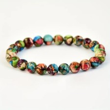 Galaxy Sea Sediment Imperial Jasper 10mm Beaded Healing  Gemstone Bracelet Gift picture