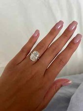5.00Ct Elongated Cushion Cut Lab Grown Diamond/CVD Wedding Ring 18k White Gold picture