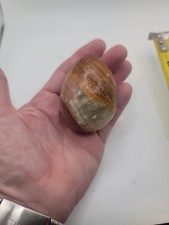 VTG HEAVY Tan POLISHED STONE EGG / Beautiful picture