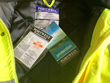 Portwest T400 Hi-Vis Yellow/Gray Reflective Work Jacket, Size XL picture
