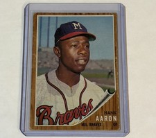 1962 Topps - Hank Aaron #320 Hall Of Fame Milwaukee Braves picture