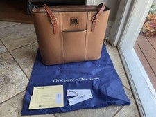 Dooney & Bourke Pebble Grain Lexington Tote in Caramel with gold hardware picture