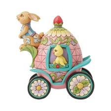 Enesco Jim Shore Heartwood Creek 2nd Easter Parade Bunny & Chick Egg Car Figure picture