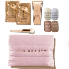 NWT JLO Beauty Pink Quilted Makeup Pouch & Skincare Set - Beauty Sampler Gift picture