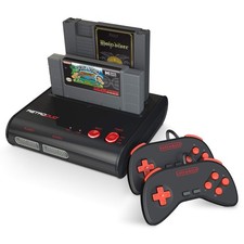 Retro-Bit RetroDuo Dual 2-in-1 Retro Console for SNES & NES Games - Red/Black picture