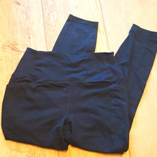 Reebok RBX Women's Black High Rise Ankle Leggings Size L Pockets Stretch picture
