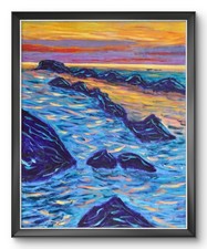 ShawNshawN Original Ocean Painting 16x20 Impressionist Art picture
