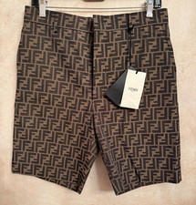 AUTH Fendi Zucca FF Logo Bermuda Shorts SZ 44/8 NWT picture