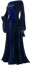 Renaissance Medieval Navy Velvet / Polyester Dress Medium Excellent Condition picture