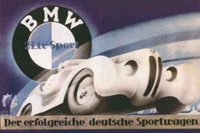 VINTAGE 1936 BMW 326 AUTOMOTIVE AD POSTER PRINT 16x24 9 MIL PAPER picture