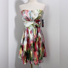 NWT DEADSTOCK VINTAGE Y2K TEEZE ME fit & flare strapless babydoll DRESS 5 picture