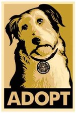 Shepard Fairey Adopt A Dog GOLD Variant 09 S/N Art Poster Print - Obey Giant picture