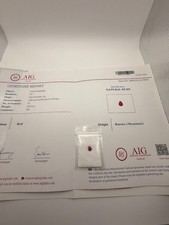 Burma Ruby .83ct – Pear Shape, VS, Natural Red Gem, AIG Certified, Estate picture