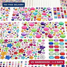 Gem Stickers, 6124Pcs Self-Adhesive Face Gems for Kids Crafts Nail Art DIY picture