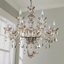 Luxury Crystal Chandelier Cognac Vintage Pendant Lighting Candle Light Deco picture