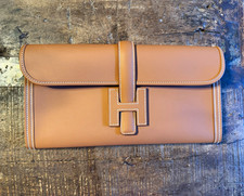 HERMÈS Jige Elan 29 Women’s Brown Solid Folding Clutch picture