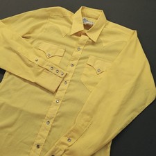 Rockmount Ranch Wear Mens Yellow Pearl Snap Western Shirt Custom Fitted 15 M 650 picture