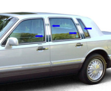For 90-97 Lincoln Town Car 8PC Stainless Steel Chrome Pillar Post Trim picture