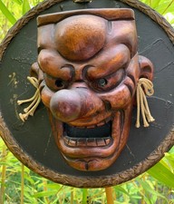 Vintage Edo Noh Kabuki Tengu Hand Carved Wood Mask Japanese Theatre picture