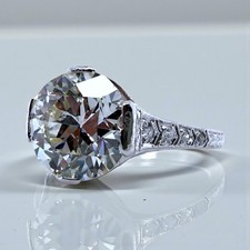 Vintage 3.01 Carat Old European Cut Diamond Solitaire Engagement Ring GIA picture